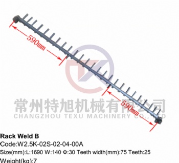 Rack Weld B W2.5K-02S-02-04-00A